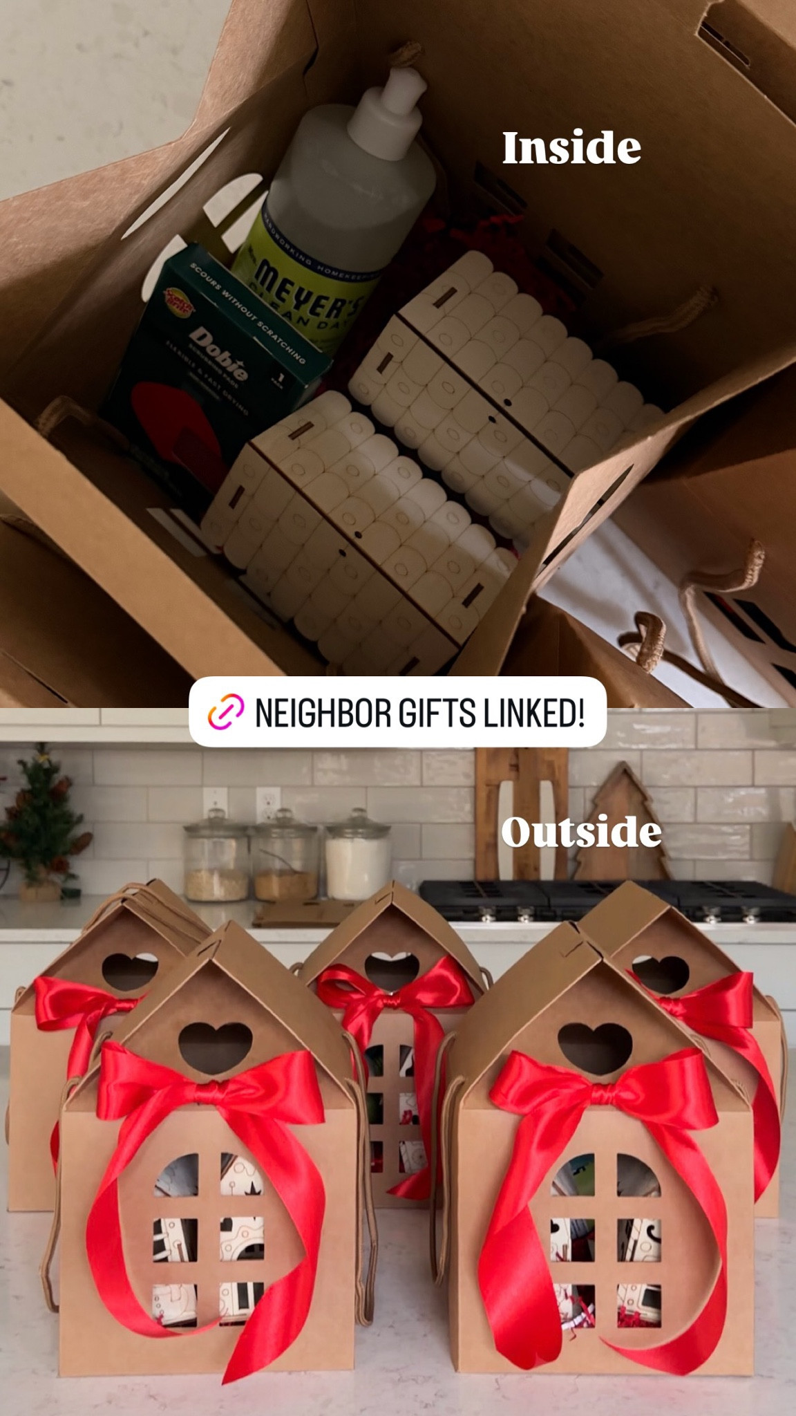 Neighbor gift idea with wooden crafts for kids, dish soap + holiday sponges for parents, and cute gingerbread gift boxes!


#LTKGiftGuide #LTKHoliday #LTKHome