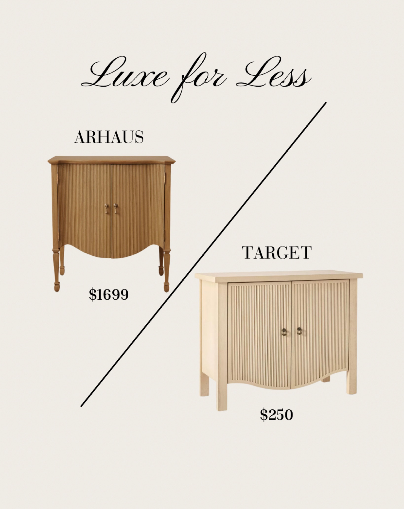 Don’t get me wrong, I love Arhaus but the Studio McGee Version is actually a little larger and a lighter wood tone and nearly 7x cheaper!!! Steal this look for less! 

#studiomcgee #target #threshold #luxeforless #save #dupe #ltkhome #arhaus

#LTKHome #LTKFamily #LTKWatchNow