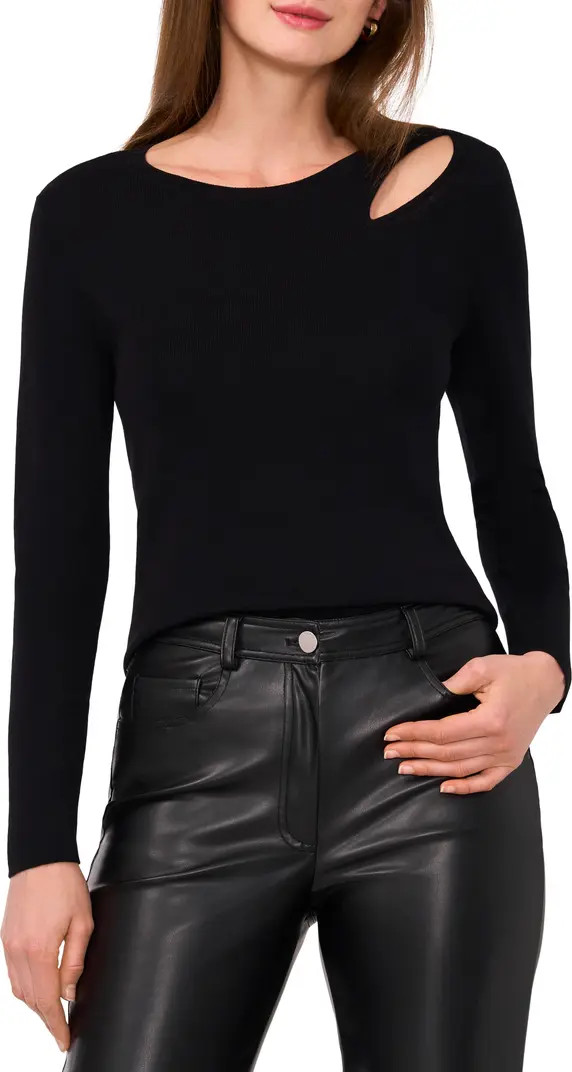 Halogen® Shoulder Cutout Rib Sweater | Nordstromrack | Nordstrom Rack