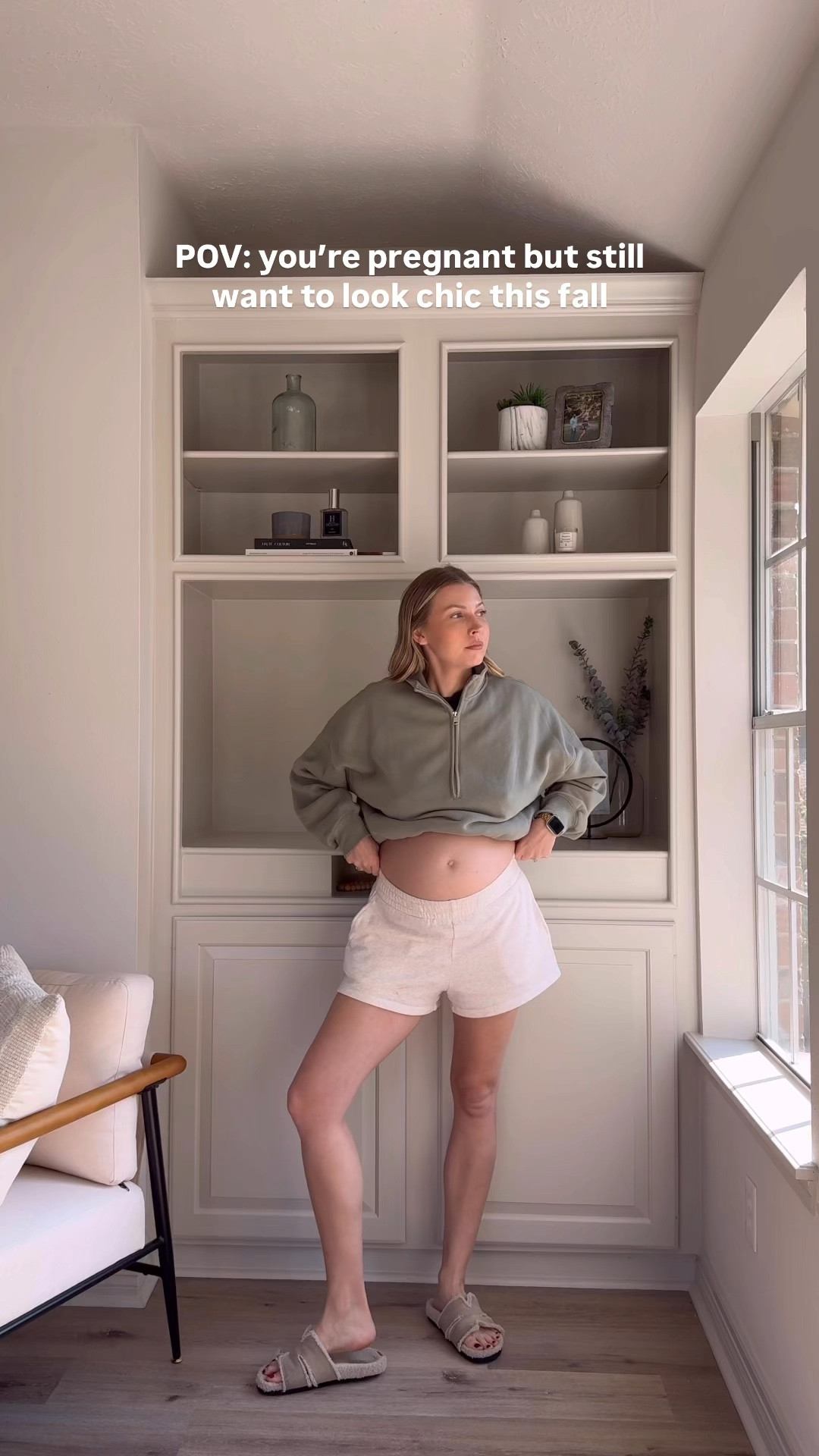 Comfy fall outfit | I’m wearing a size 26 in jeans and M in belly band for pregnancy, shirt from a set in size S, cardigan is oversized so I’m wearing a S. Similar shoes! 

#LTKBump #LTKFindsUnder50 #LTKStyleTip