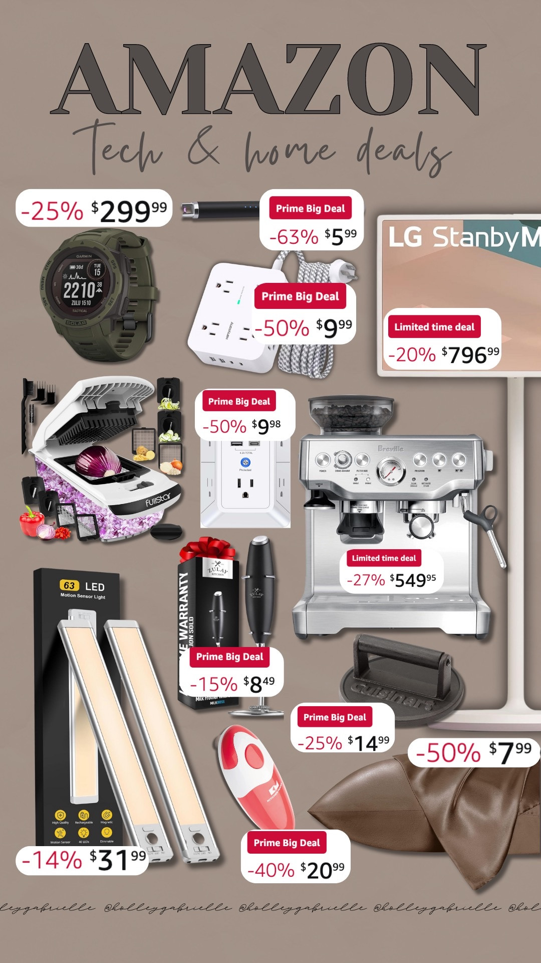 Some of my favorite tech & home finds!!😌🤞🏼🤎

mobile TV / breville / coffee maker / veggie chopper / garmin watch / workout watch / recessed lighting / cabinet lighting / can opener / satin pillow case / extension cord / prime day / prime day deals / Amazon / Holley Gabrielle 

#LTKGiftGuide #LTKxPrimeDay #LTKSaleAlert