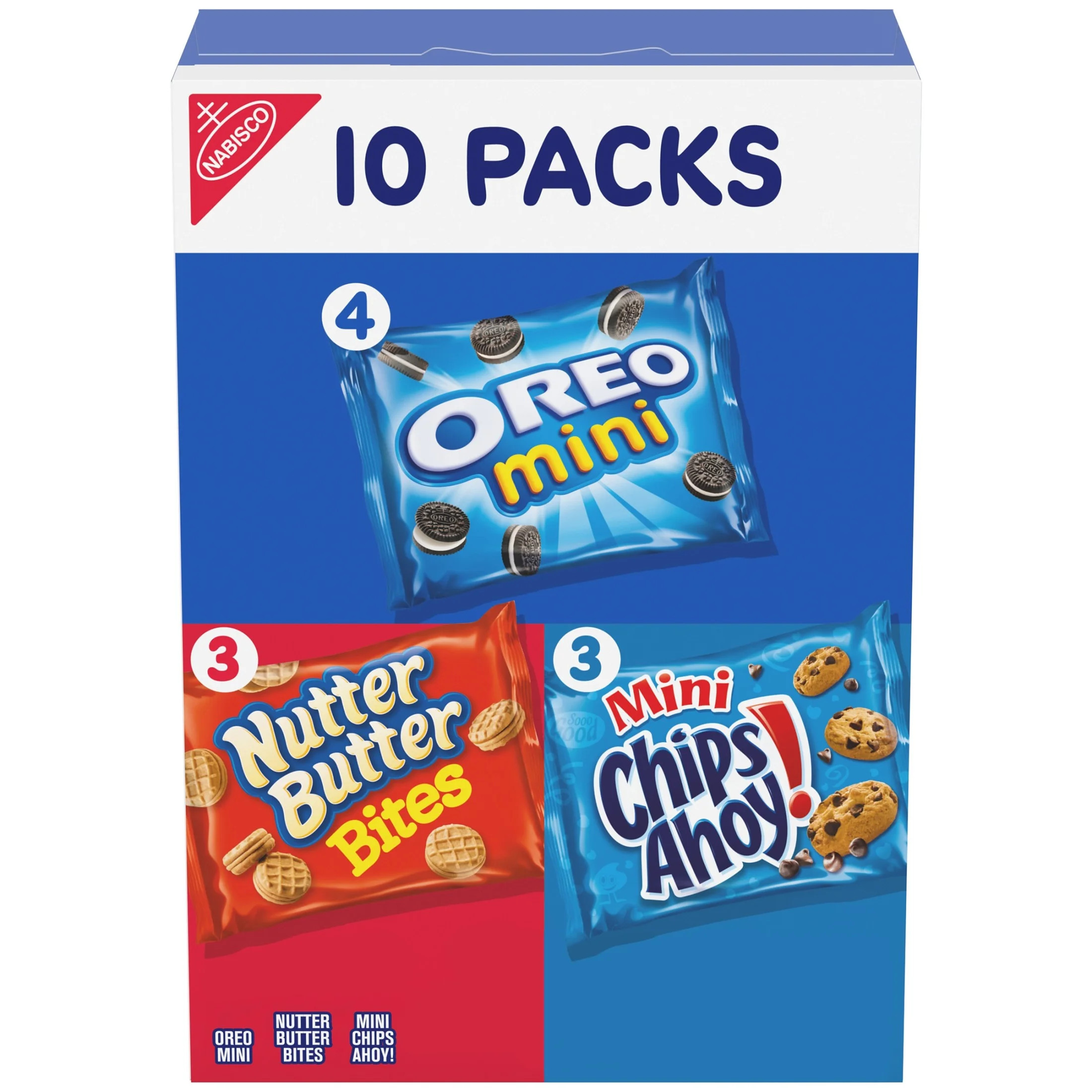 Nabisco Cookie Variety Pack, OREO Mini, Nutter Butter Bites, CHIPS AHOY! Mini, 10 Snack Packs | Walmart (US)