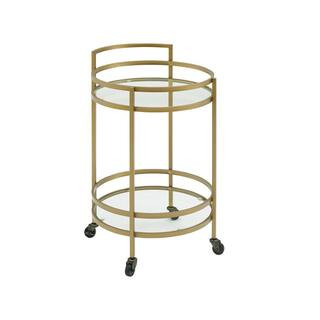 Bailey Gold Round Bar Cart | The Home Depot