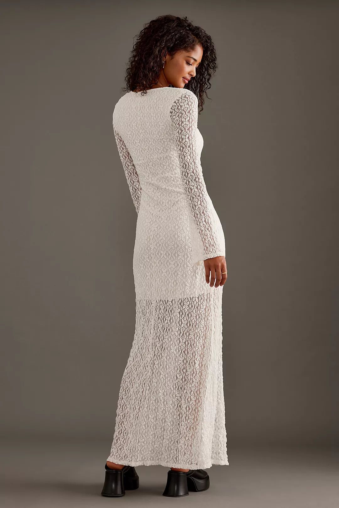 Scoop Neck Long-Sleeve Knitted Maxi Dress | Anthropologie (UK)