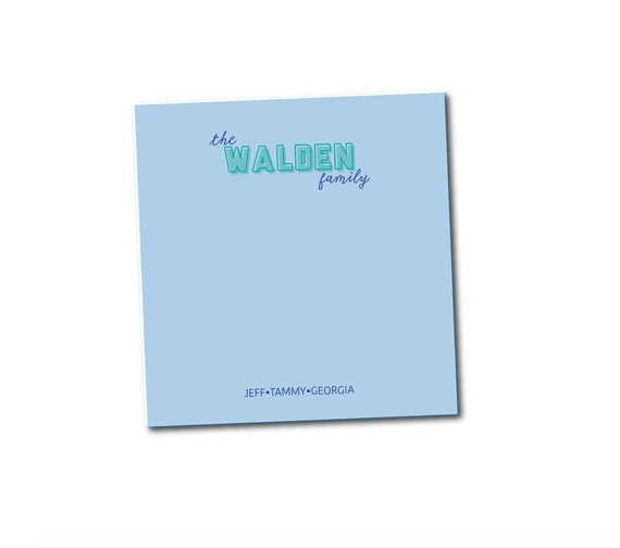 Color Block Custom Notepad, Drop shadow notepad, Custom Notepad, Personalized Notepad, Family Not... | Etsy (US)