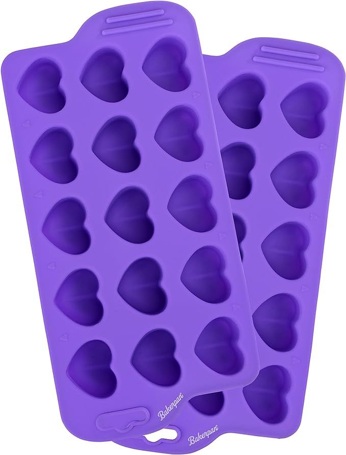 Bakerpan Silicone Chocolate Mold, 1 Inch Heart Shapes, Jello and Ice Tray, Candy Mold, 15 Cavitie... | Amazon (US)