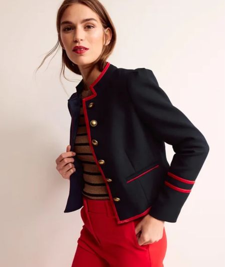 Boden military jacket navy blue perfect for transitional dressing winter autumn fall jacket 

#LTKmidsize #LTKstyletip #LTKworkwear