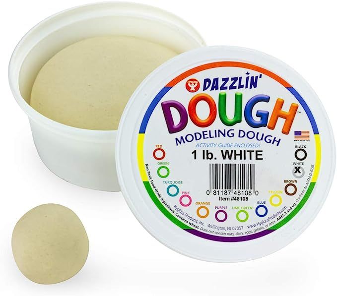 Amazon.com: Hygloss Products Kids Unscented Dazzlin’ Modeling Dough - Non-Toxic - 1lb - White -... | Amazon (US)