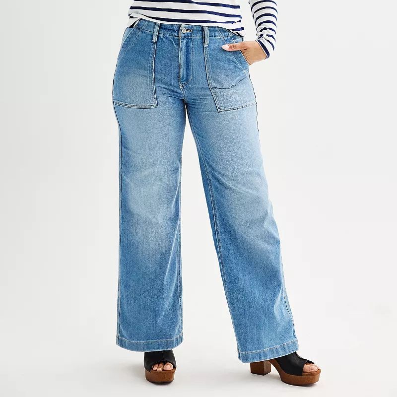 Women's Sonoma Goods For Life Utility Wide-Leg Jeans | Kohl's