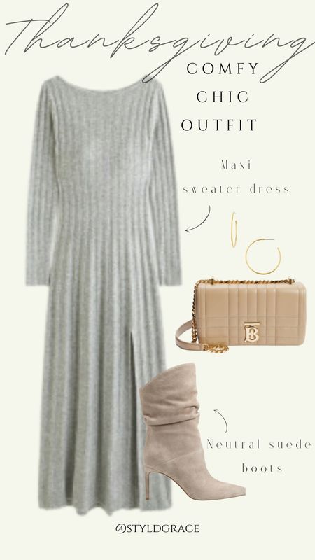 Thanksgiving outfit 

Sweater dress outfit, thanksgiving casual outfit 