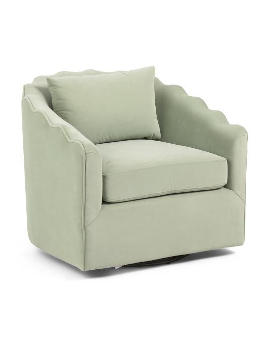 31x29 Scalloped Edge Swivel Accent Chair | TJ Maxx