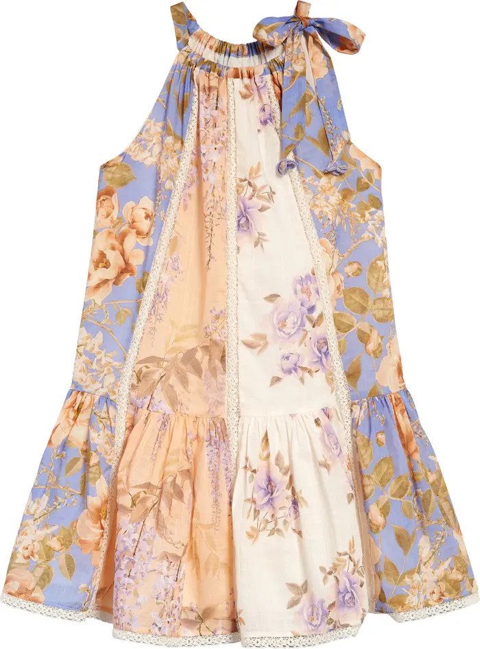 Zimmermann Kids' Rosa Splice Tie Shoulder Tiered Cotton Sundress | Nordstrom | Nordstrom