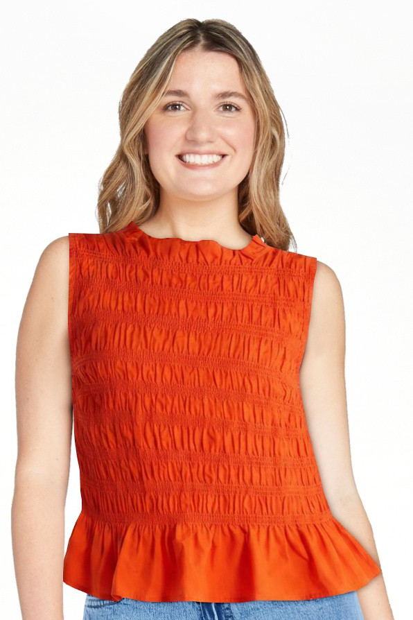 Free Assembly Women's and Women's Plus Smocked Peplum Sleeveless Cotton Top, Sizes X-4X | Walmart (US)