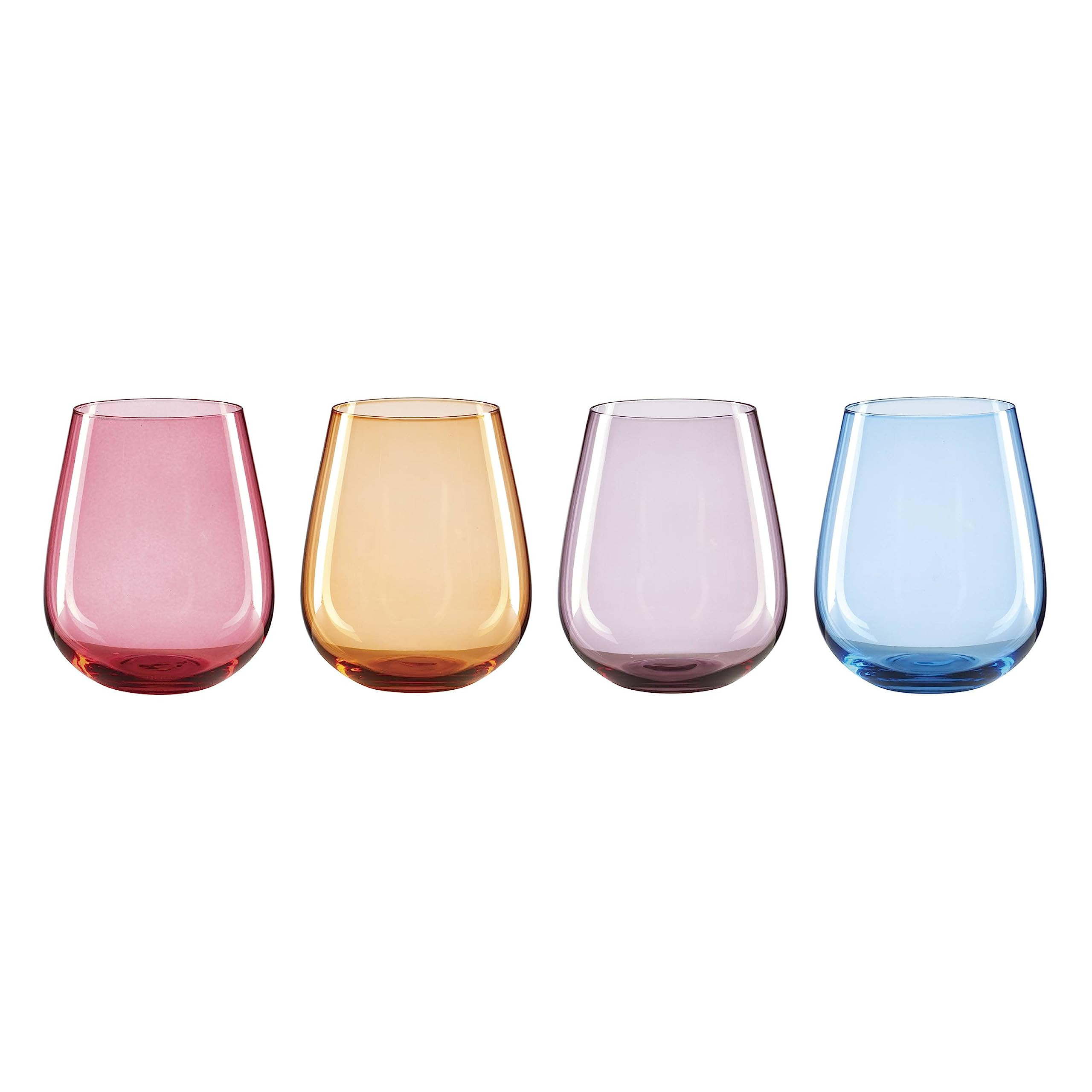 Oneida True Colors Stemless Wine Glasses, Set of 4, 4 Count, Multi | Amazon (US)