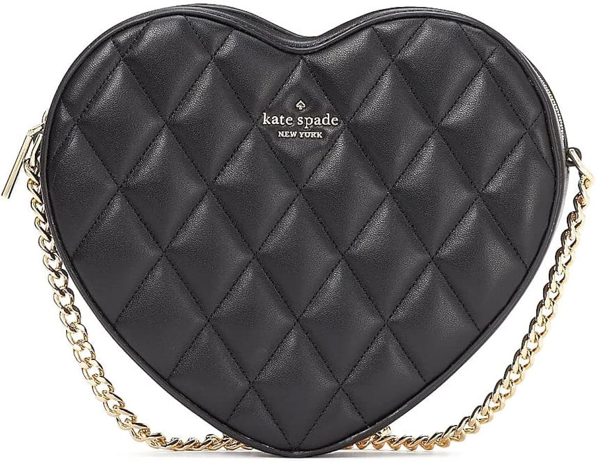 Kate Spade New York Love Shack Heart Crossbody Shoulder Handled Bag (Black Quilted) | Amazon (US)