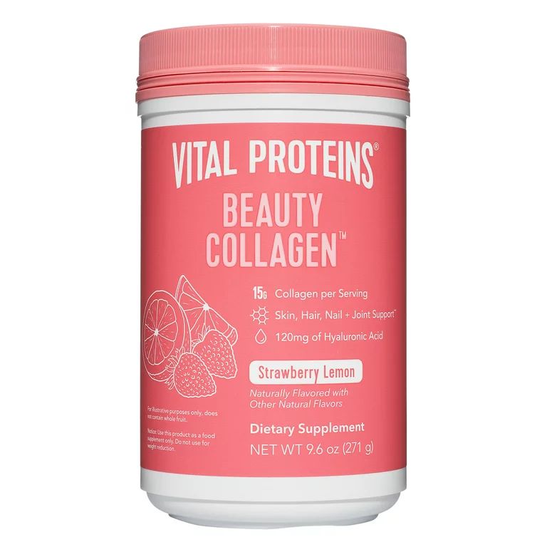 Vital Proteins Beauty Collagen, 15g Collagen, Strawberry Lemon, 9.6oz | Walmart (US)