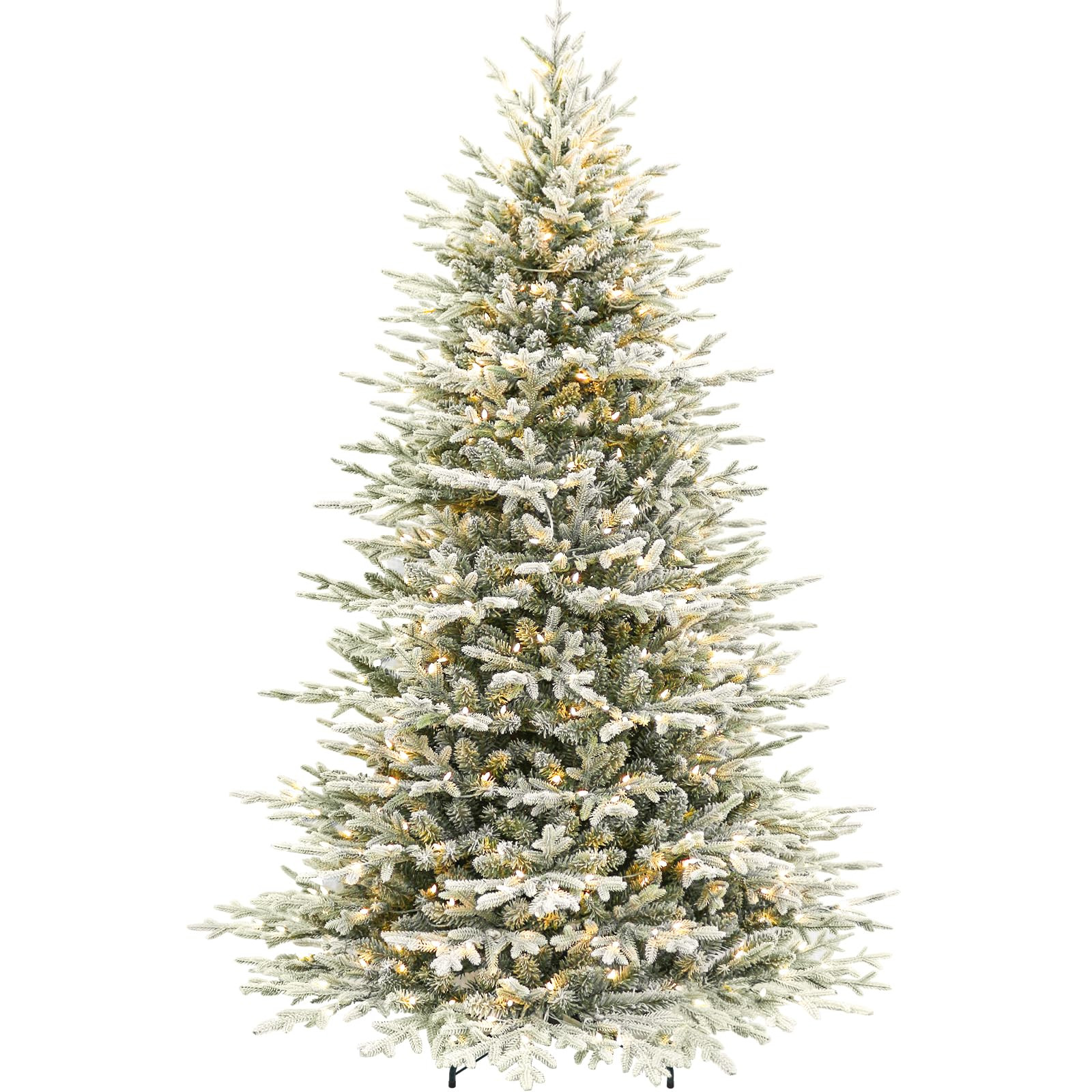 Hykolity 7.5 ft Prelit Snow Flocked Christmas Tree, 2933 PE&PVC Realistic Branch Tips, Artificial... | Amazon (US)