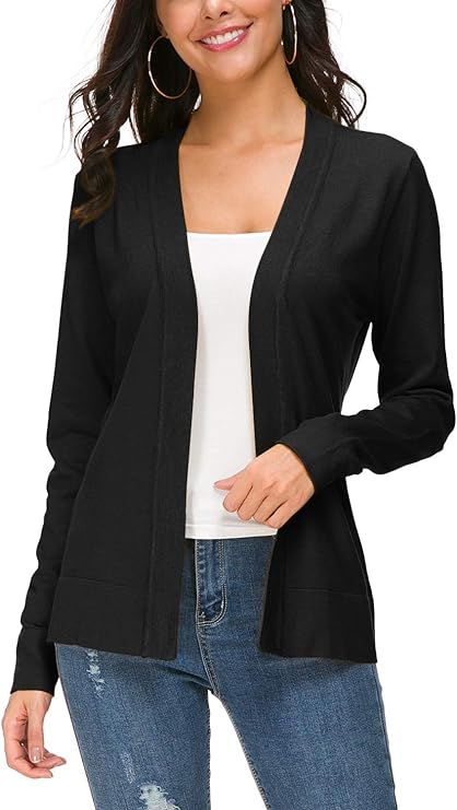 Urban CoCo Women's Long Sleeve Open Front Knit Cardigan Sweater | Amazon (US)