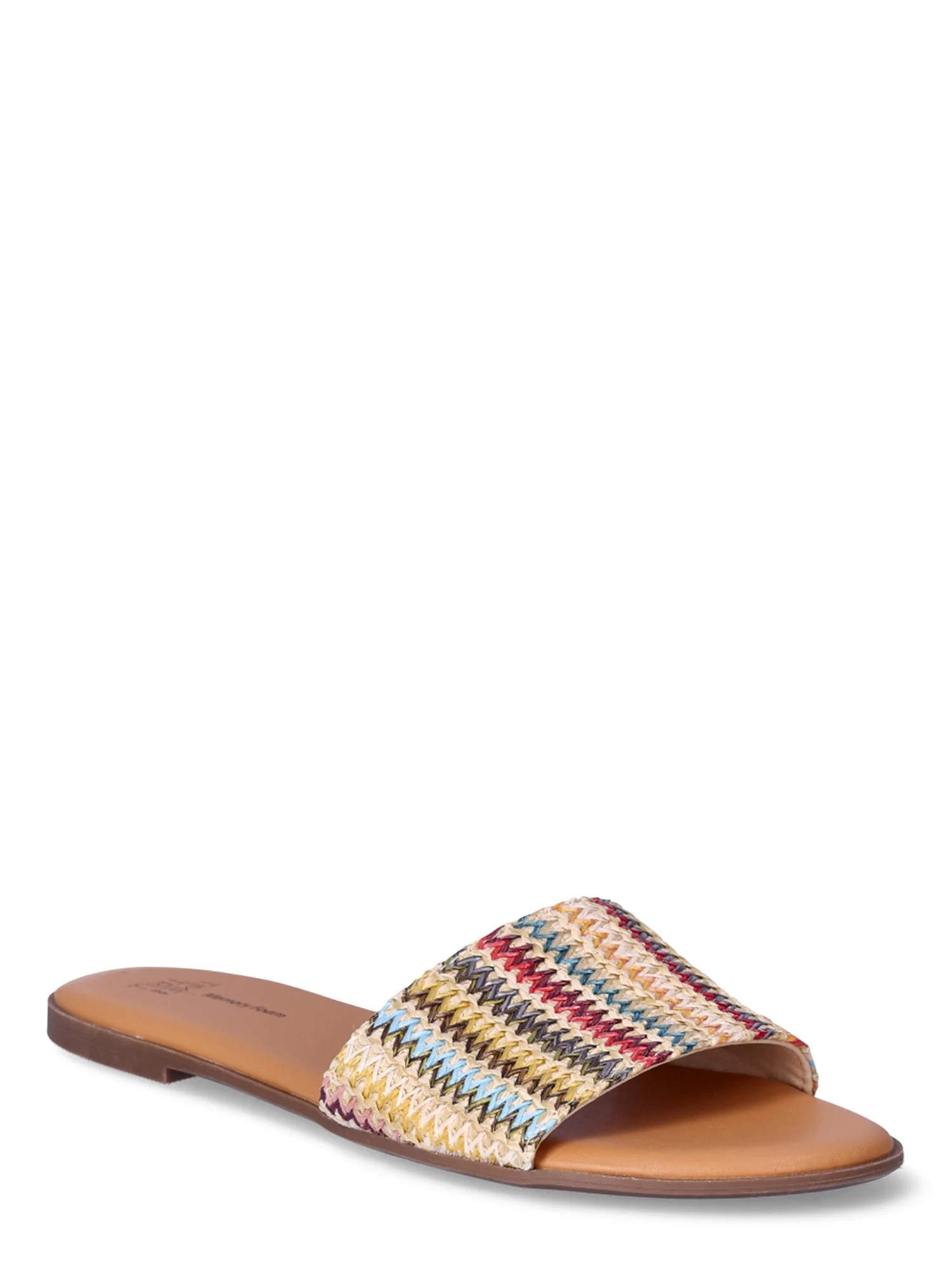 Time and Tru Women's Woven Slide Sandals - Walmart.com | Walmart (US)