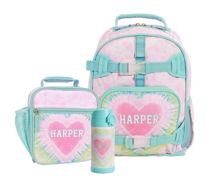 Mackenzie Pink Heart Tie-Dye Backpack & Lunch Bundle, Set of 3 | Pottery Barn Kids