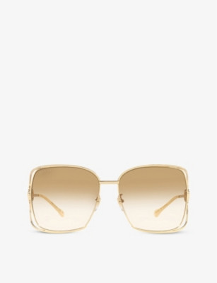 GG1020S square-frame metal sunglasses | Selfridges