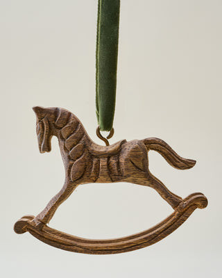 Hand-Carved Rocking Horse Ornament | Magnolia