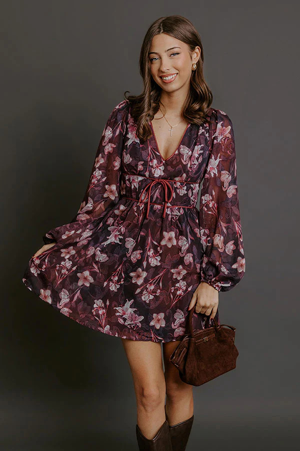Evening Garden Floral Jacquard Mini Dress | Impressions Online Boutique