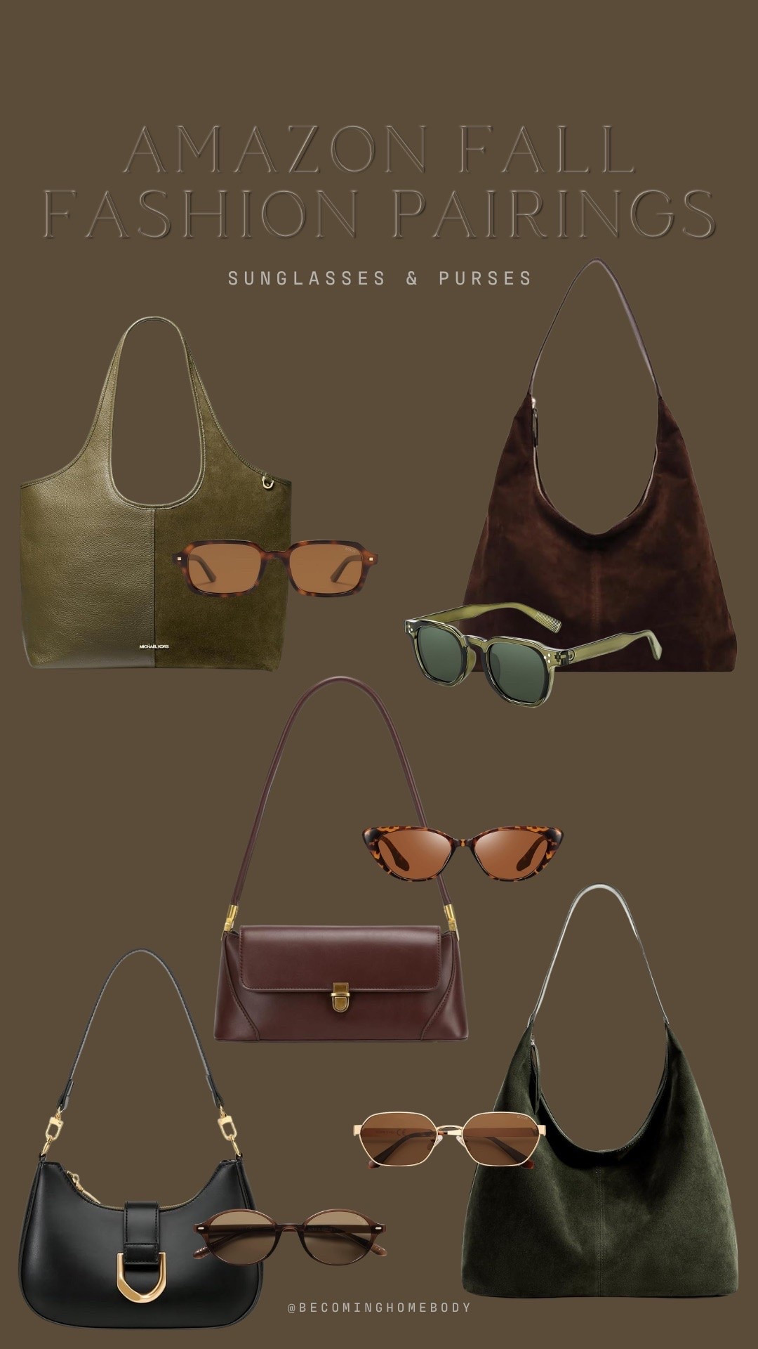 Amazon fall fashion accessories! Love these purses and sunglasses combos 🤎

#LTKgrwm #LTKootd