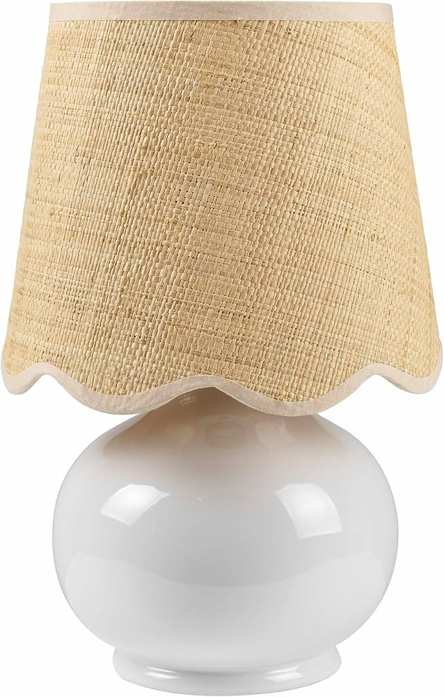 Theisseil Boho Ceramic Bedside Table Lamp for Bedroom Nightstand and Living Room - Shade Rattan -... | Amazon (US)