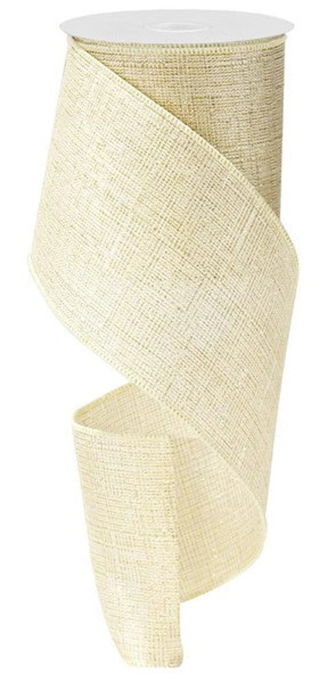 Wired Ribbon by the Roll Ivory Canvas W/woven Gold Metallic ivory, Gold 4 X 10 Yards for Wreaths,... | Etsy (US)