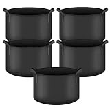 iPower 5-Pack 20 Gallon Plant Grow Bags Heavy Duty Thickened Nonwoven Aeration Fabric Pots Durable C | Amazon (US)