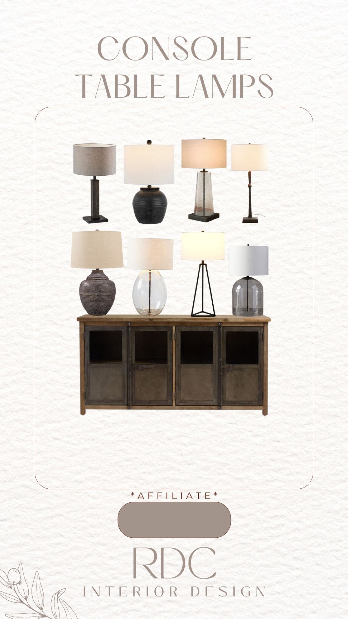 Console table lamps, table lamp options for moody bourbon room

#LTKhome