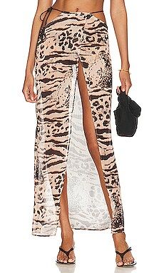 lovewave the Paradiso Maxi Skirt in Nude Vintage Leopard from Revolve.com | Revolve Clothing (Global)