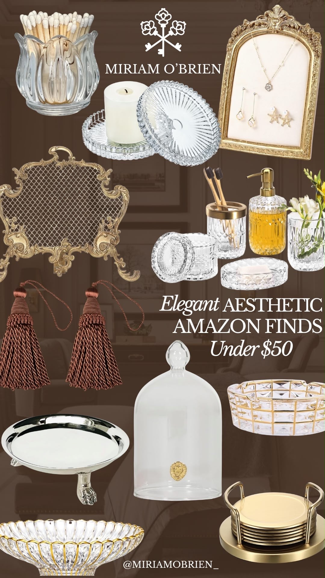 Elegant, vintage-inspired Amazon finds that make your home feel like a luxury estate 🤎✨ From beautiful crystal bathroom accessories to gold accents and timeless decorative pieces, these finds are giving expensive taste on a budget! The best part? Everything is under $50! 🛍️

Shop all these elegant finds on my LTK! 🤍

Follow @MiriamObrien on Instagram and TikTok for more affordable luxury, home decor inspiration, and Amazon finds.

#AmazonFinds #HomeDecor #AffordableLuxury #LTKHome #AmazonHome