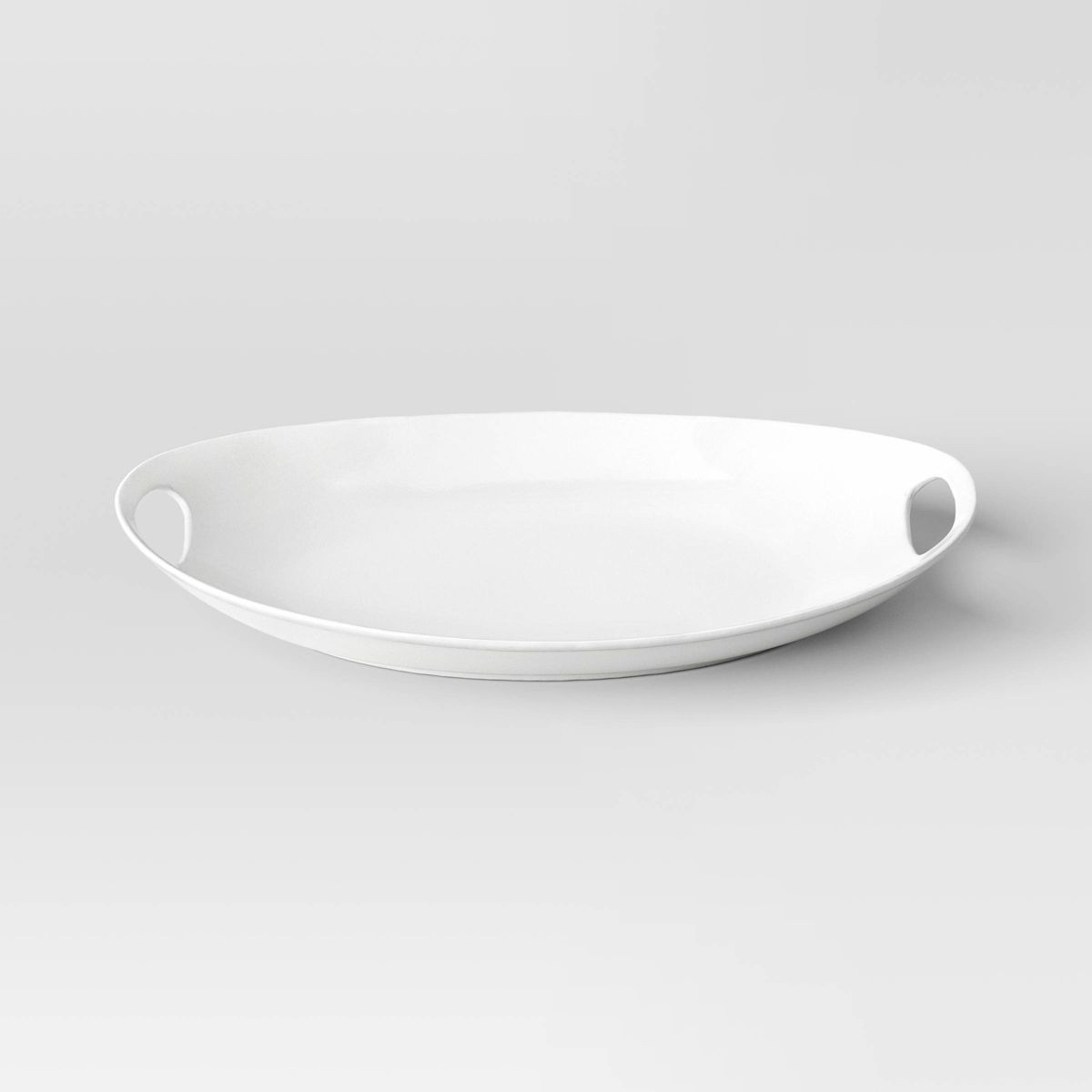 13"x18" Porcelain Oval Serving Platter White - Threshold™: Serveware with Handles, Microwave & ... | Target