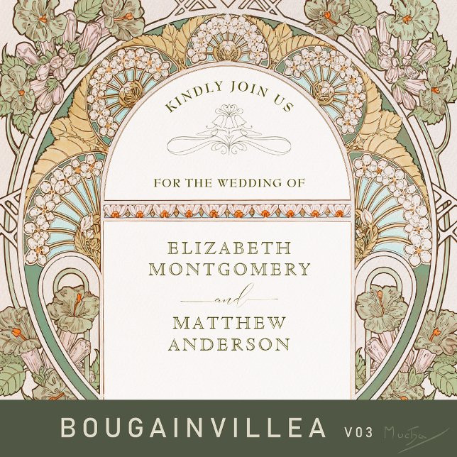 Vintage Bridal Shower Invitations Art Nouveau Deco | Zazzle