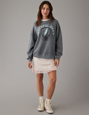 AE Oversized Distressed Grateful Dead Graphic Sweatshirt | American Eagle Outfitters (US & CA)