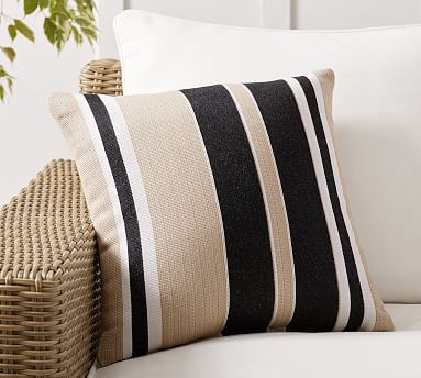 Sunbrella® Ziva Striped Indoor/Outdoor Pillow | Pottery Barn (US)