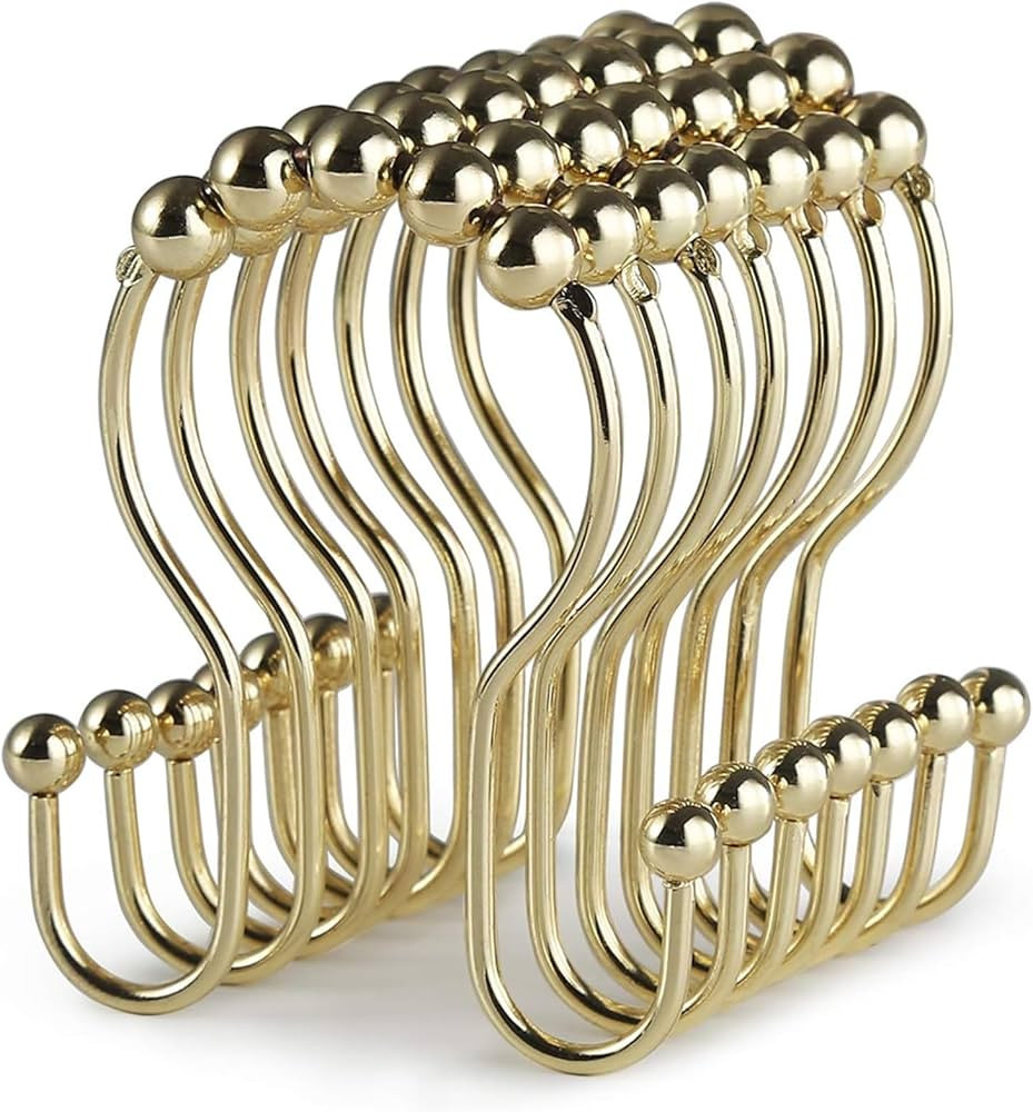 Goowin Shower Curtain Hooks, 12 Pcs Shower Curtain Rings, Stainless Steel Gold Shower Curtain Hoo... | Amazon (US)