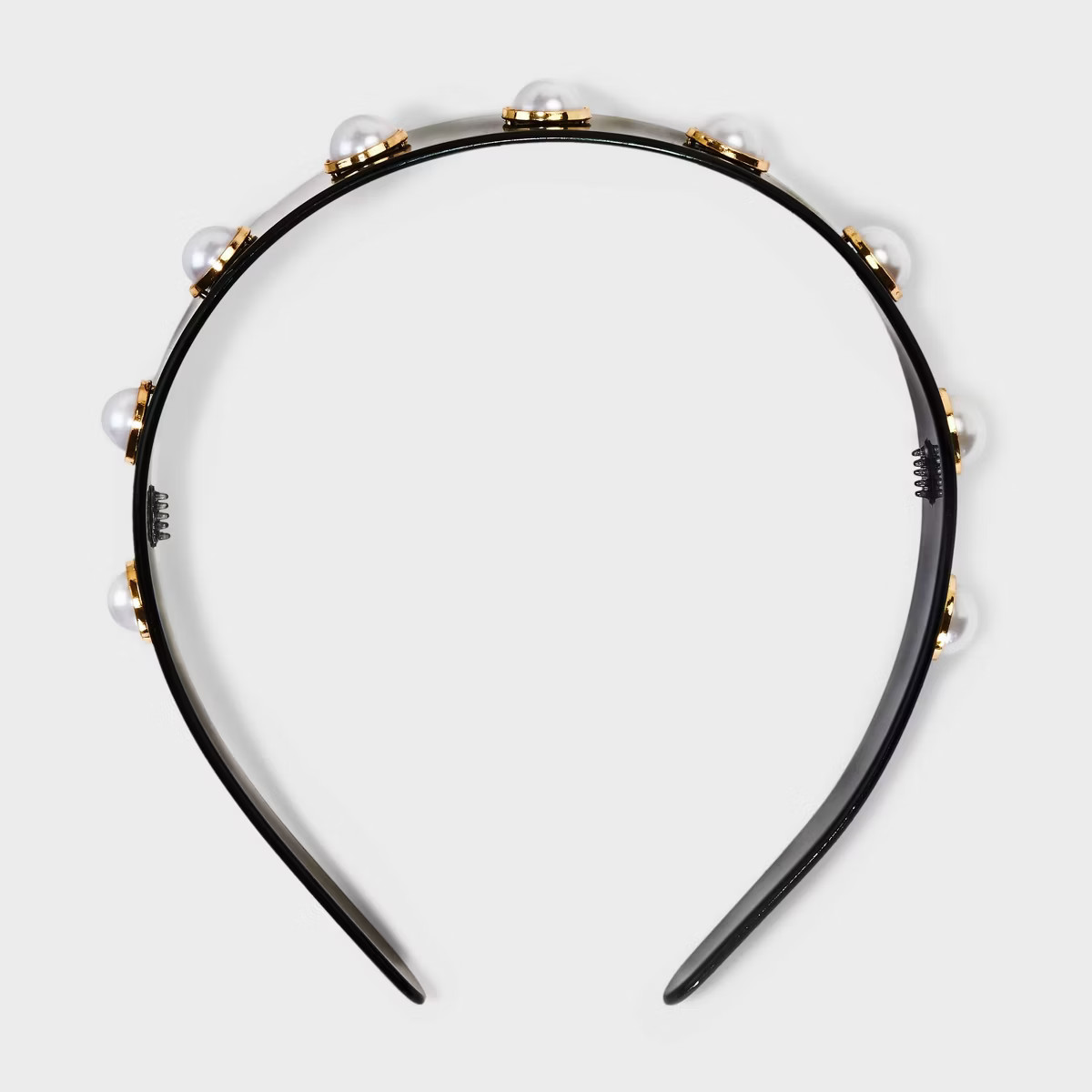 Headband with Pearls - A New Day™ Gold/Black | Target