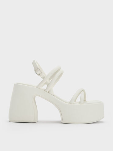 Nerissa Tubular Platform Sandals
 - Chalk | Charles & Keith US