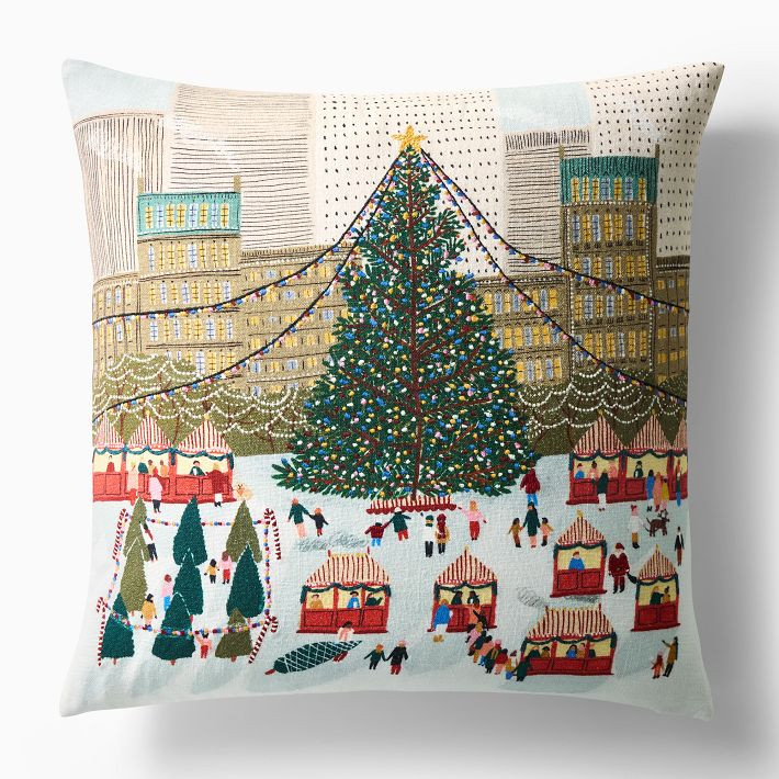 Nicole Cicak Holiday Market Tree Pillow Cover | West Elm (US)