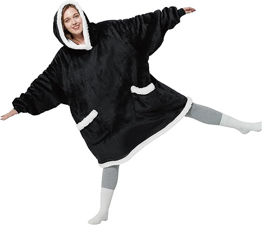 Bedsure Wearable Blanket Hoodie - Sherpa Fleece Hooded Blanket for Adult as A Gift, Warm & Comfor... | Amazon (US)