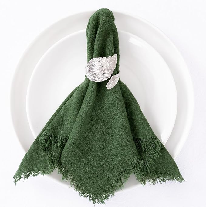 Socomi Set of 12 Linen Napkins Green Easter Spring Cloth Napkins Washable Cotton Dinner Napkins F... | Amazon (US)