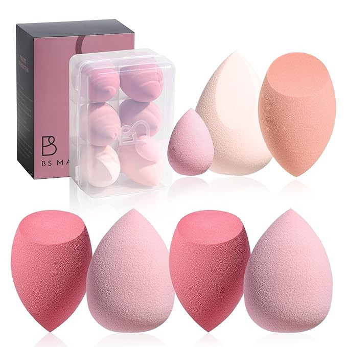 Makeup Sponge Set BS-MALL with Storage Case 7 Pcs for Liquid, Cream, and Powder,SAVE Foundation w... | Amazon (US)
