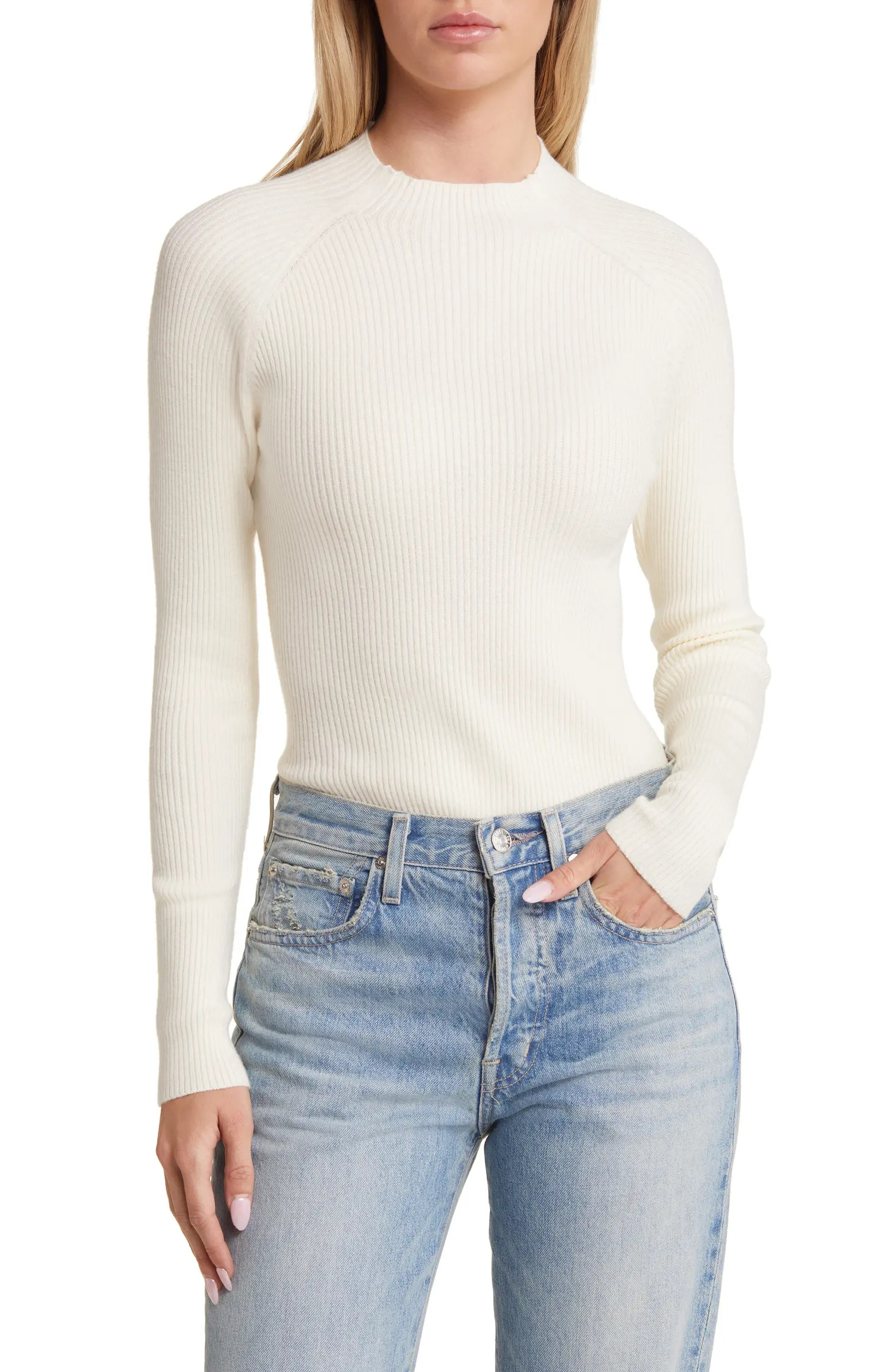 Evie Mock Neck Rib Top | Nordstrom