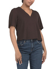 Short Sleeve V-neck Top With Stitch Trim | Short Sleeve Tops | Marshalls | Marshalls