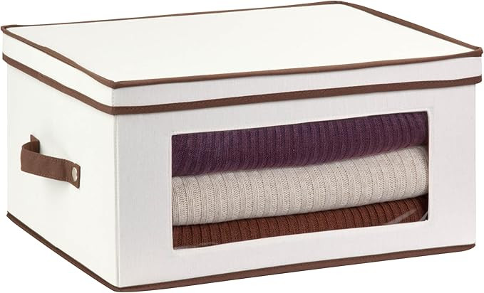 Honey-Can-Do Canvas Window Storage Box with Lid, Natural, 18" x 14" SFT-09203 Natural | Amazon (US)
