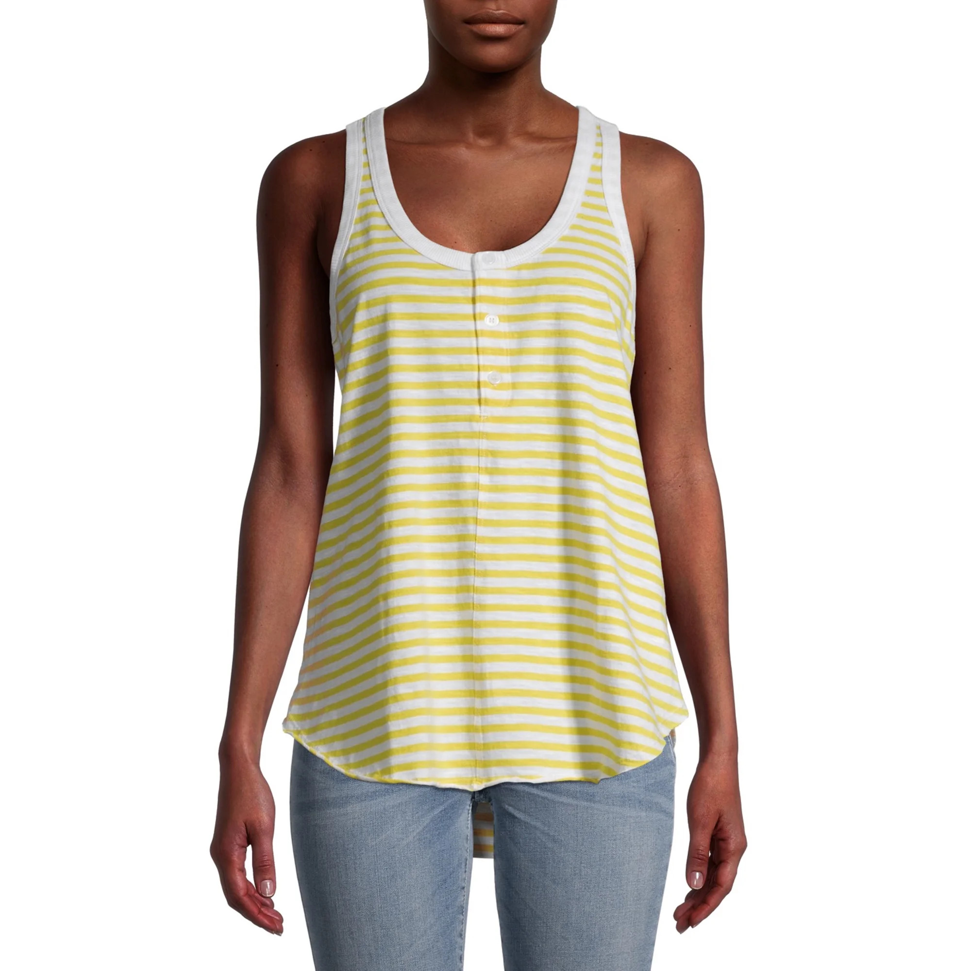 Time and Tru Women's Rib Henley Tank Top | Walmart (US)