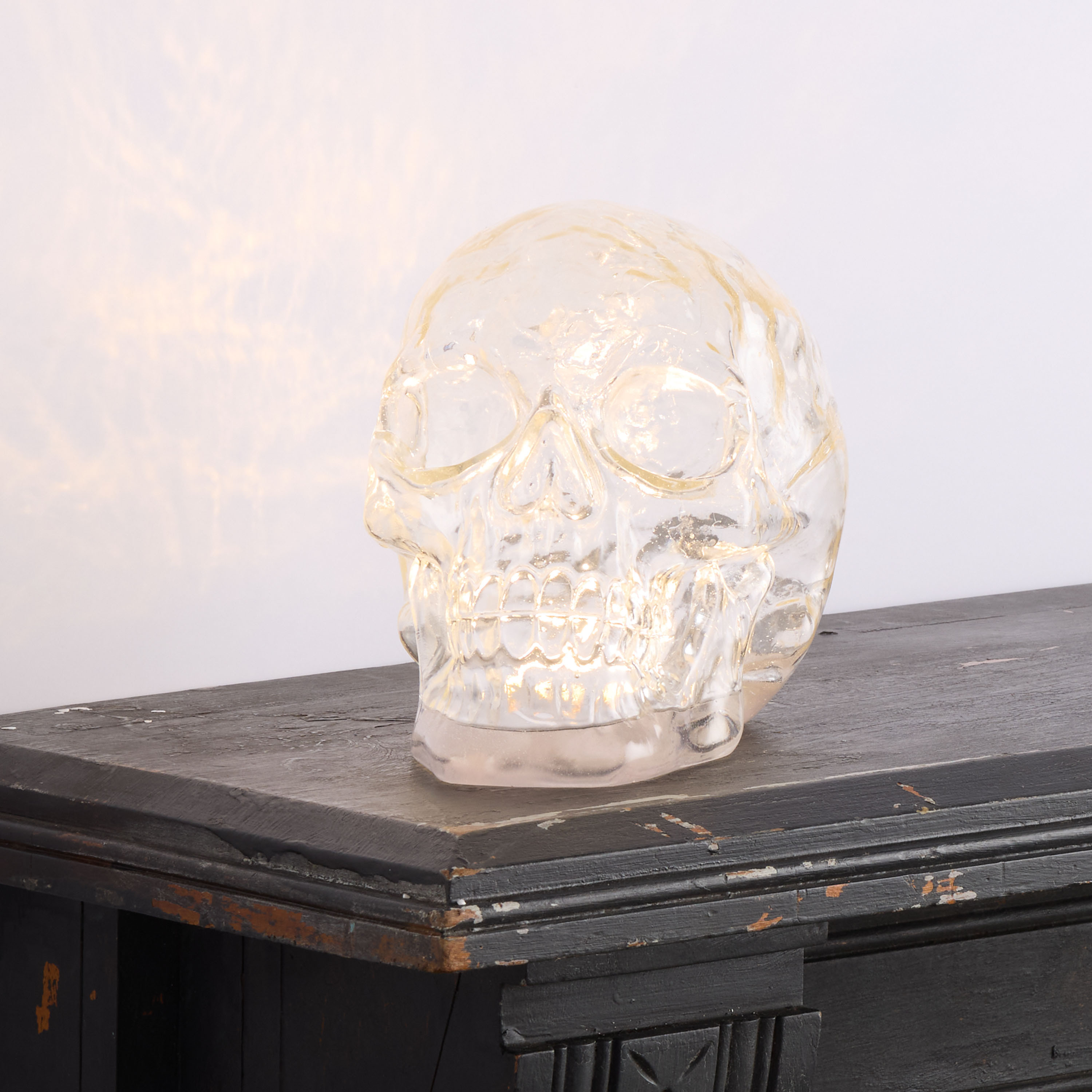 Clear Resin Skull LED Light Up Decor | World Market